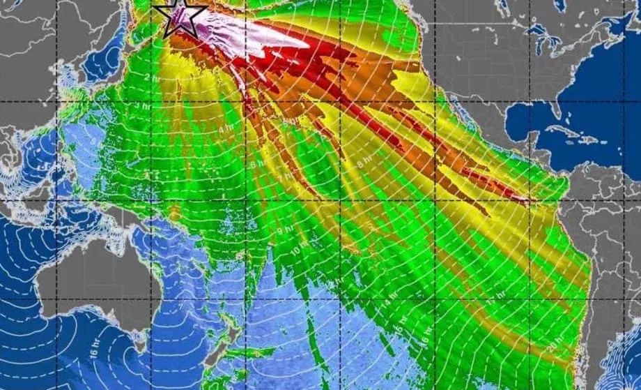 衛星が巨大な太平洋津波の前例のない姿を捉える